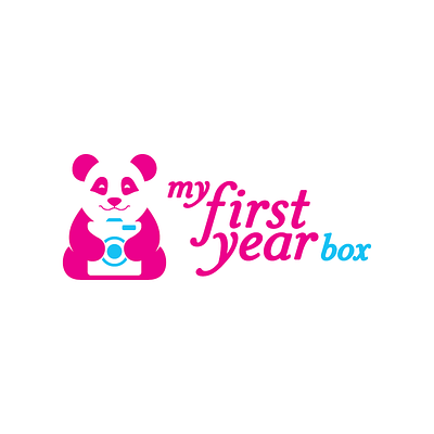 My First Year Box branding camera logo gift icon logo logodesign panda panda bear panda logo pink pink logo vector