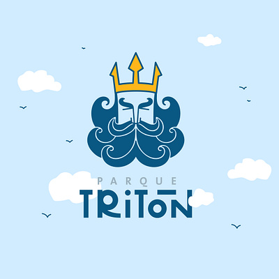 Parque Triton blue brand design branding crown illustration logo sky triton vector