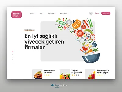 Sağlıklı yiyecek siparişi kullanıcı arayüzü (Healthy food delv.) branding ui uidesign uiux uiuxdesign ux web