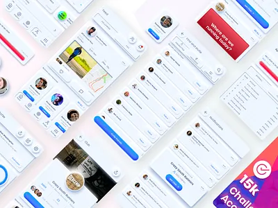 Neomorphic Running App challenges feed follow neomorphic neomorphism notifications profile runner running app soft ui statistics