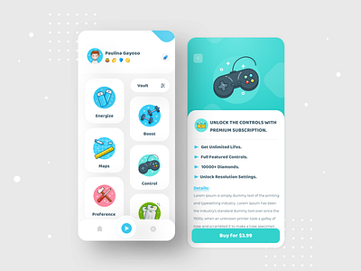 Game UI Exploration android app clean design illustration ios mobile ui ux vector