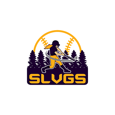 SLVGS branding girl illustration logo logodesign softball softball logo vector