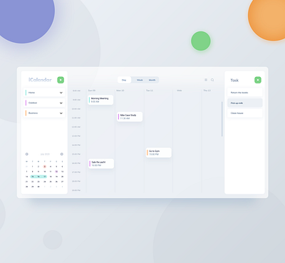 Dashboard Calendar Management calendar dashboad desktop app ui