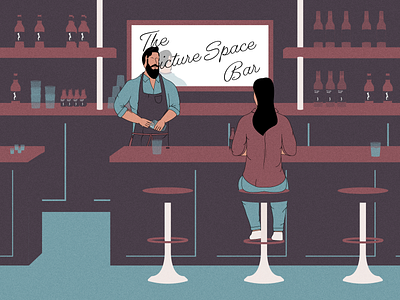 At Your Local Watering Hole adobe alcohol bar bartender beer design grain graphic graphicdesign illustration illustrator lineart patron texture whiskey wine