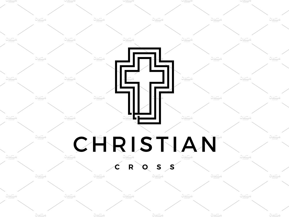 christian cross logo vector icon by gaga_vastard on Dribbble