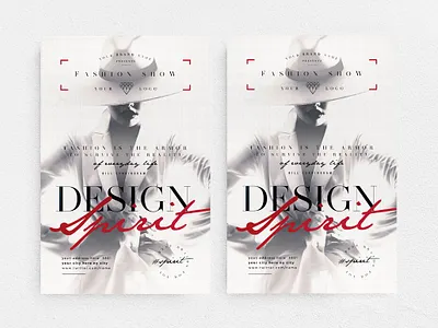 Design Spirit Flyer advertising boutique elegant event fashion glamour marketing new collection party promotion