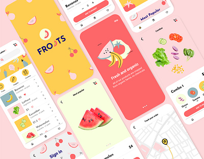 Froots app / UI project adobe xd ecommerce ecommerce design fruits fruits and vegetables online uidesign vegan veggies