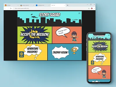 Story Squad app design game story squad ui web