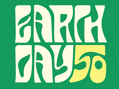 Earth Day 50 earth day green lettering typography