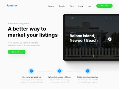 Real Estate Marketing Platform homepage landing page landing page ui landingpage marketing platform property property marketing real estate real estate agency webdesign