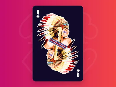 Native American Playing Card Wpap Art character colorful face girl illustraion illustrator native american playing card pop art theredcreature woman wpap