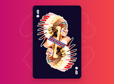 Native American Playing Card Wpap Art character colorful face girl illustraion illustrator native american playing card pop art theredcreature woman wpap