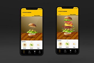 WYSIWYG Fast Food App burger debut fast food figma wysiwyg