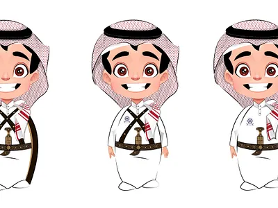 A Saudi child in traditional wear arab cartoon cartoon character design idea illustration saudi saudi arabia sketch ui vector