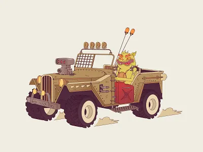 Rusty rider car car illustration cartoon cartoon character cartoon illustration character characterdesign flat flat illustration flatdesign illustration jeep mad max rusty vector