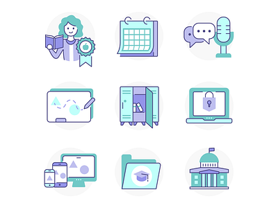 Education Icons education educator flat illustration icon icon design icon set icons iconset illustration illustrator vector