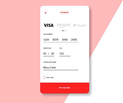 Credit Card Checkout ecommerce app payment method ui