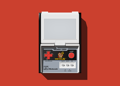 Nintendo Donkey Kong Jr console. console donkey kong game gameboy games gaming illustration nintendo outline video games