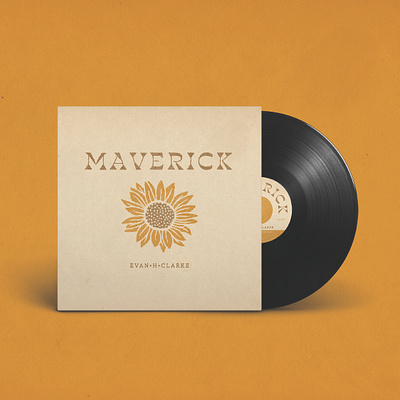 Album Artwork for EHC's "Maverick" EP album album art album artwork album cover album cover design band brand identity design branding branding design illustration logo music musician record label records sunflower sunflowers typography vinyl vinyl record