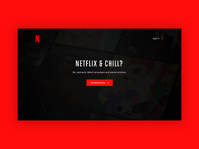 Netflix Landing Page Redesign design dribbble landing landing page movie netflix serie user experience design user interface design web webdesign website