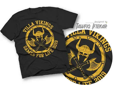 Villa Vikings gamer gamer logo t shirt design