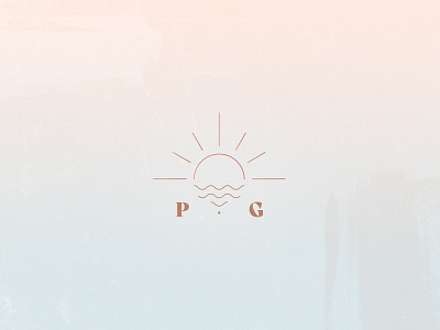 PG sun mark beach blush branding brandmark icon illustration island logo logomark minimal monogram sun sunshine vector waves