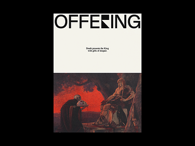 OFFERING blood brutalism death design graphic illustration minimal offering painting poster red skull type typography