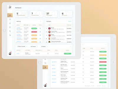 Food Service Manager App dashboard ui food tables ui uxui