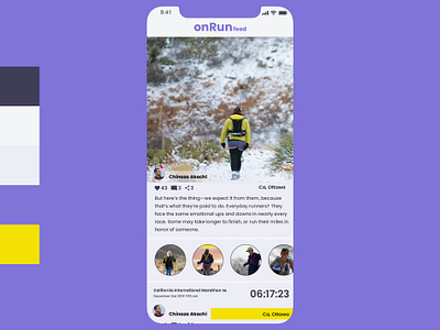 onRun - Feed app branding design ui ux