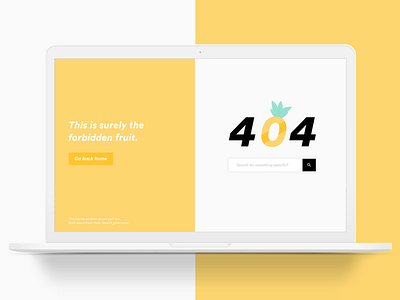 DailyUI Day 8 Challenge 404 design error fruit home illustrationer laptop mac minimal not found pineapple simple ui ux uxer