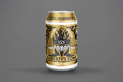 Libertys Son - Can design for All Inn Brewing Co australia beer beer label can art gwil hazy illustration ipad new zealand packaging