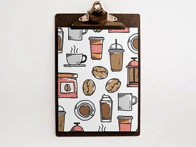 Caffeine Chaos (Illustration) branding coffee coffeeshop design identity illustration illustrator minimal pattern pattern a day pattern art pattern design vector