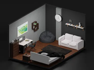 My Modern Room 3d 3d art blender blender3d blenderkit design interior render