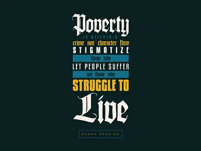 Poverty graphic design poverty quote typography