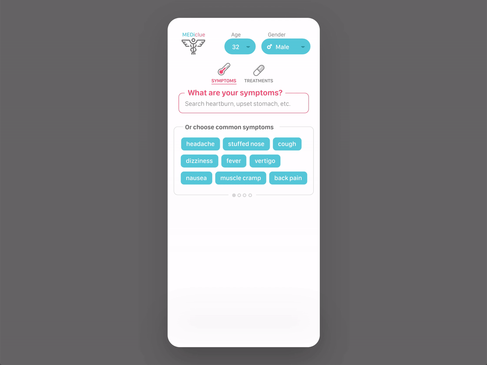 Quick Symptom Checker App app design health app healthcare medical app medical design product design ui ux