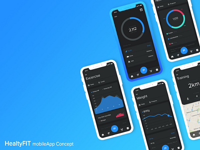 HealtyFIT mobile app UI app mobileui fittness app