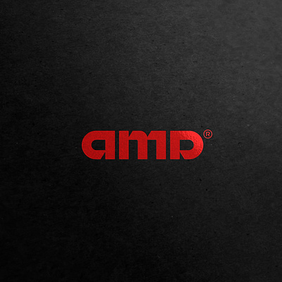 AMD Brand LOGO DESIGN black background graphic design logo design red