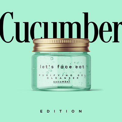 Cosmetic Packaging Design Concept beauty beauty product clean clenaser cucumber face eat green simple young