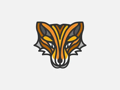Fox illustration animal design fox illustration logo orange vector