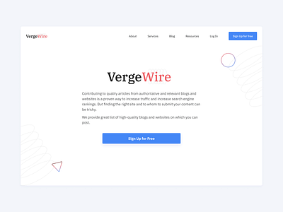 VergeWire Landing design ui ui design ux ux design web design website website concept website design