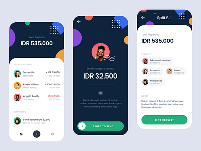 #Exploration - Split Bill App android app bill clean color dark design finance icons ios iphone light money payment product shape split ui ux whitespace