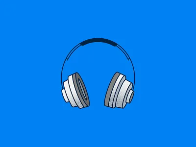 WFH Essential Tech: Headphones concept icon illustration listening music spot illustration technology vector