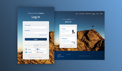 Politrip - Log in / Sign up bookings design log in sign up travel web