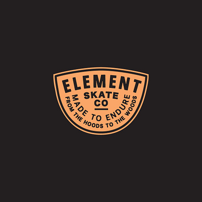 element skateboard logo badge branding illustration logo patch retro street surf typographic logo typography