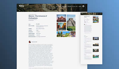 Politrip - Trip page bookings design travel web