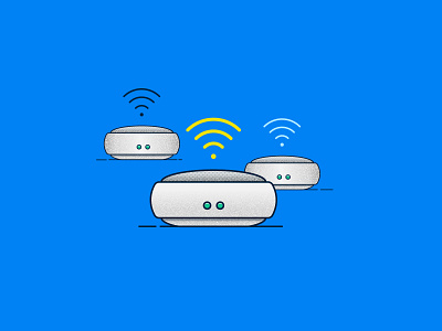 WFH Essential Tech: Wifi icon illustration internet mesh router spot illustration vector wireless