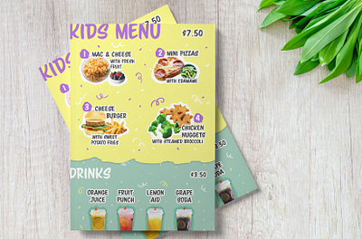 Kids Menu children food graphic design kids kids menu menu menu design print design restaurant restaurant branding