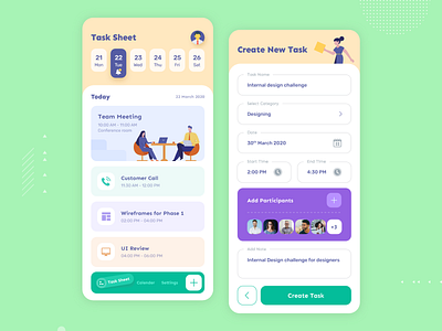 Daily task management app adobe xd android calendar calendar ui create task daily task dashboard design interaction animation interface design ios app iphone x management management app minimal design mobile app product design task task management task manager