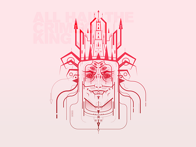 All Hail the Crimson King crimson design fantasy geometry horror illustration king lines minimal portrait rpg scifi vector
