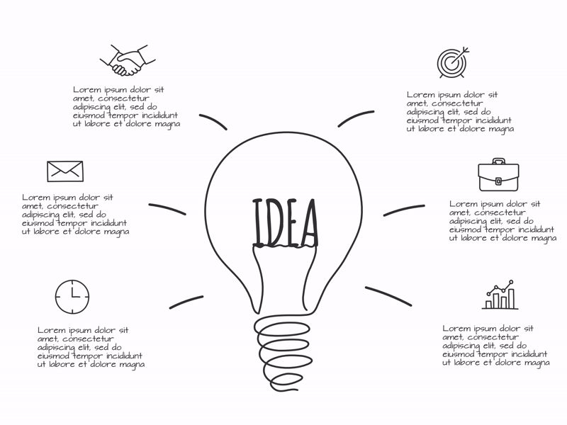 Doodle PowerPoint Animated Infogaphic animated creative doodle hand drawn infographic lightbulb ppt template presentation simple